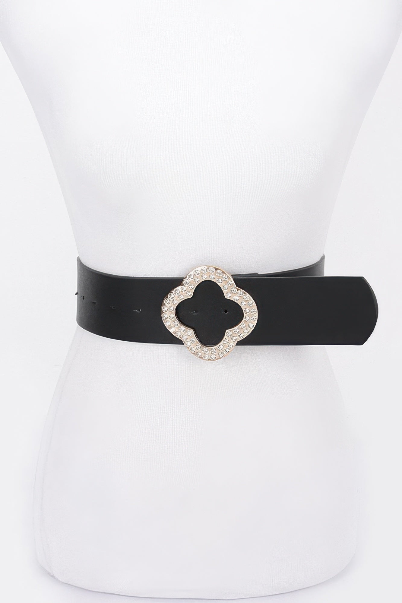 Rhinestone Metal Buckle Metallic Stretch Belt - Flip Flop Dynasty