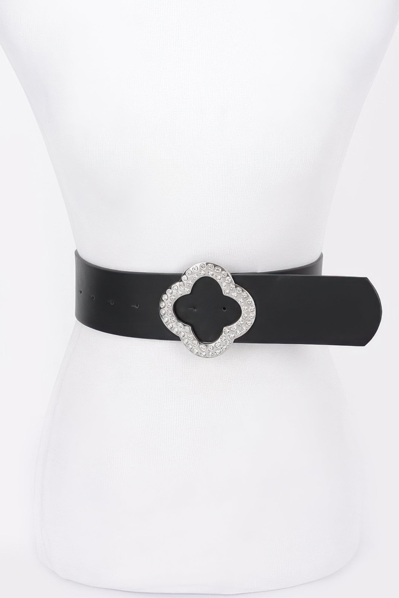 Rhinestone Metal Buckle Metallic Stretch Belt - Flip Flop Dynasty