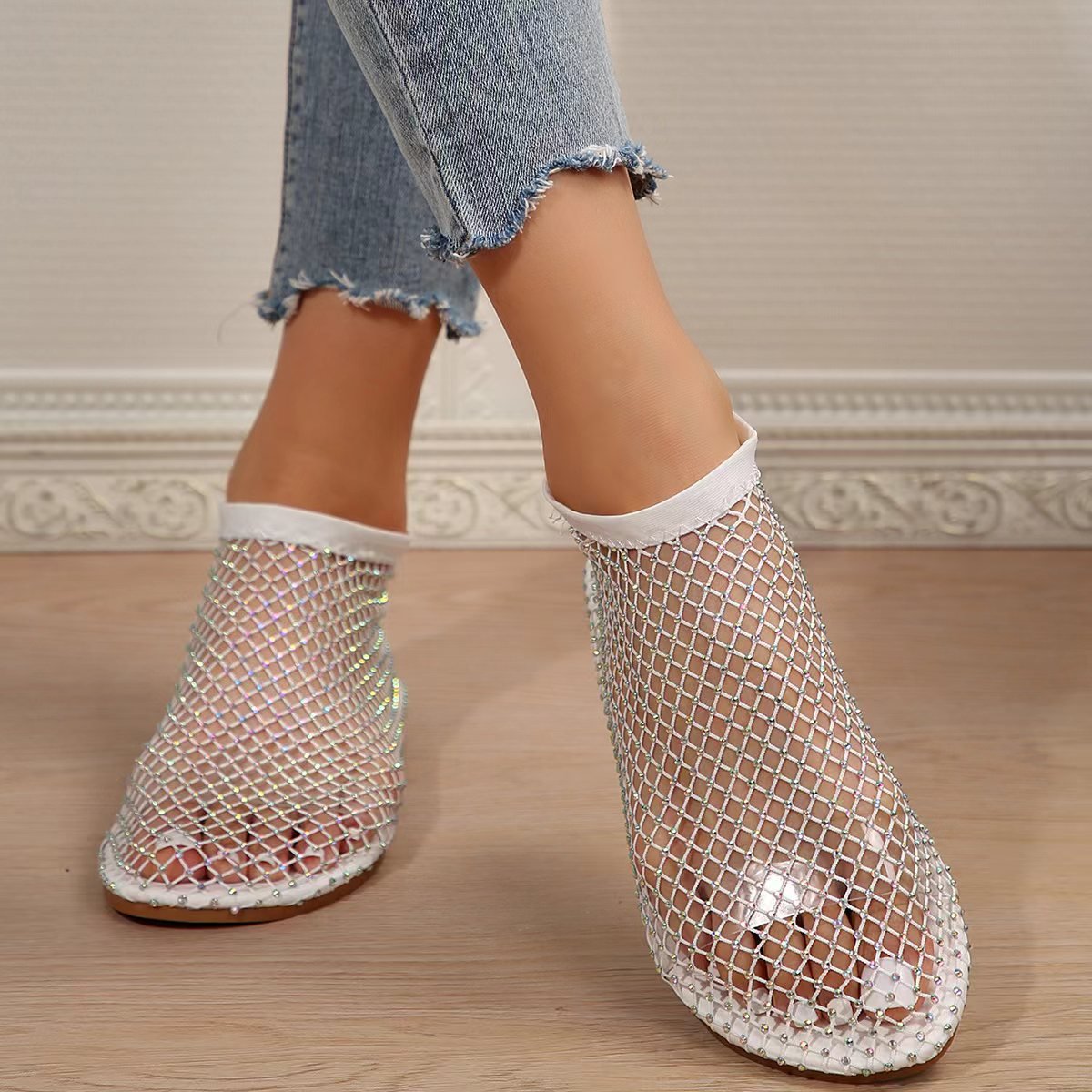 Rhinestone Round Toe Sandals - Flip Flop Dynasty