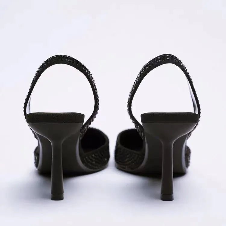 Rhinestone Slingback High Heel Pumps - Flip Flop Dynasty