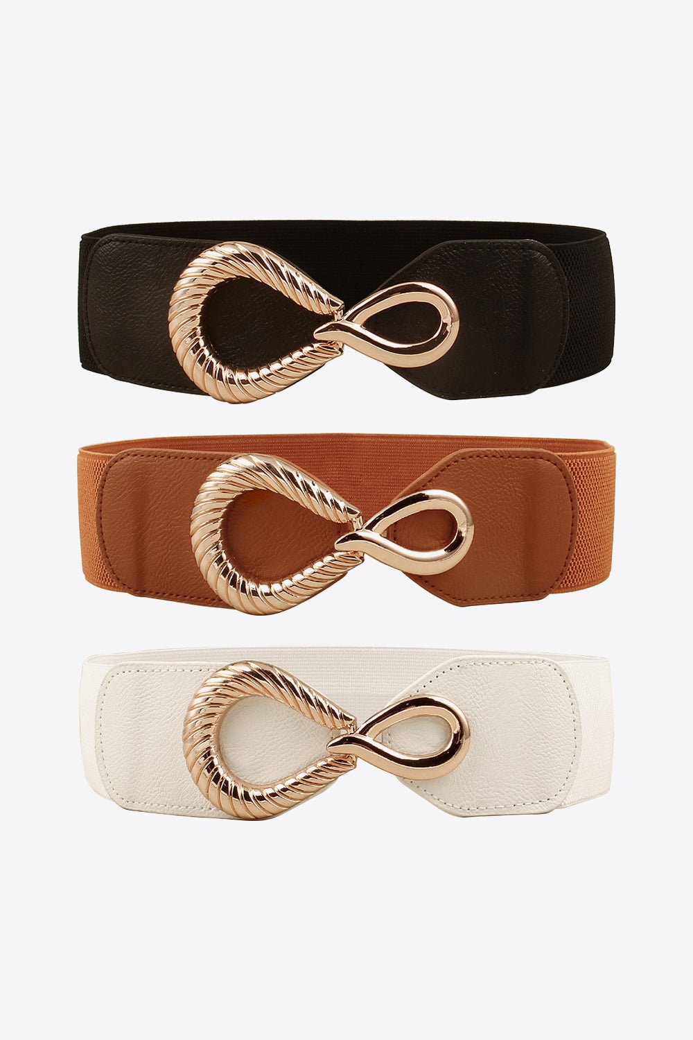 Ribbed Alloy Buckle Elastic Belt - Flip Flop Dynasty