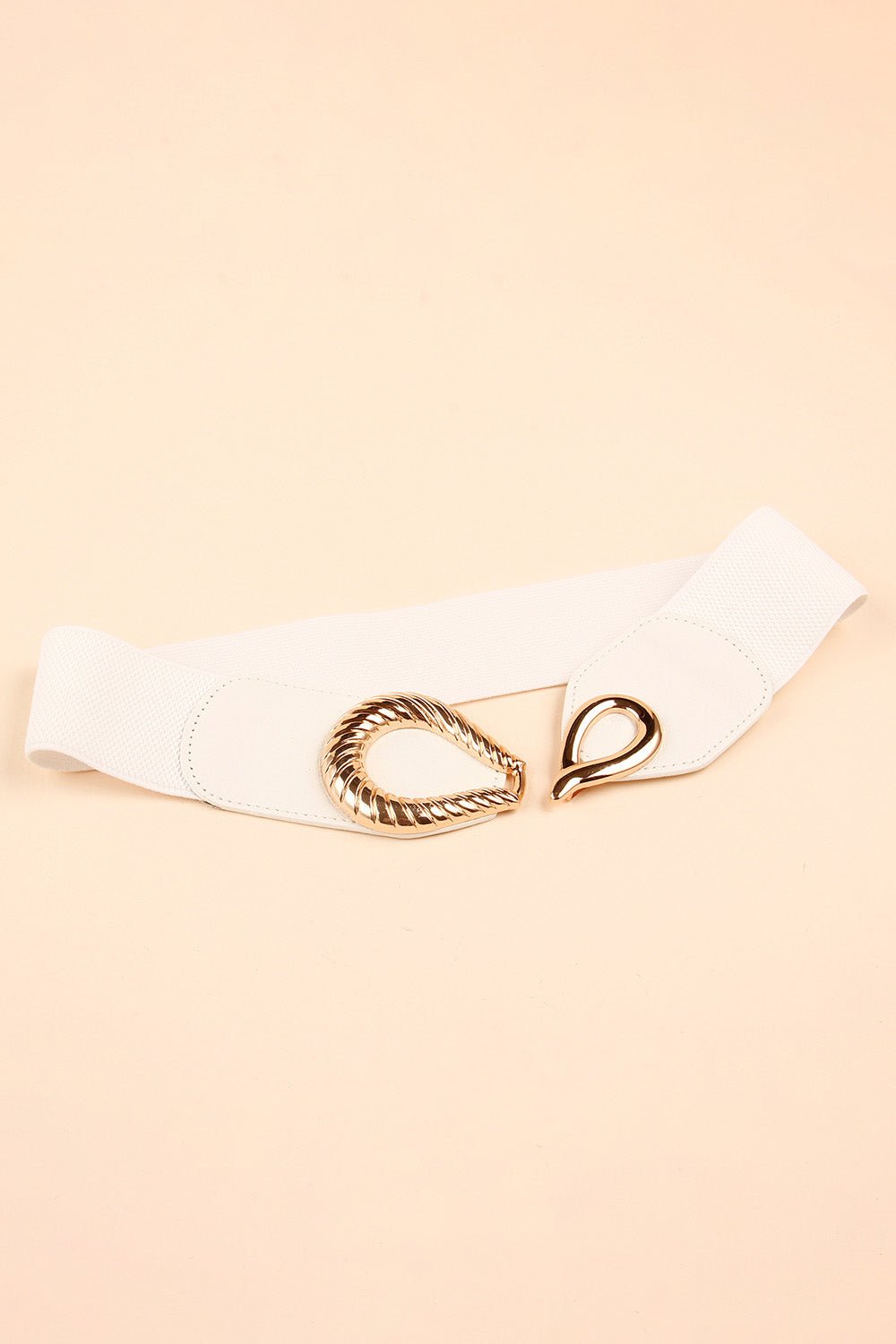 Ribbed Alloy Buckle Elastic Belt - Flip Flop Dynasty
