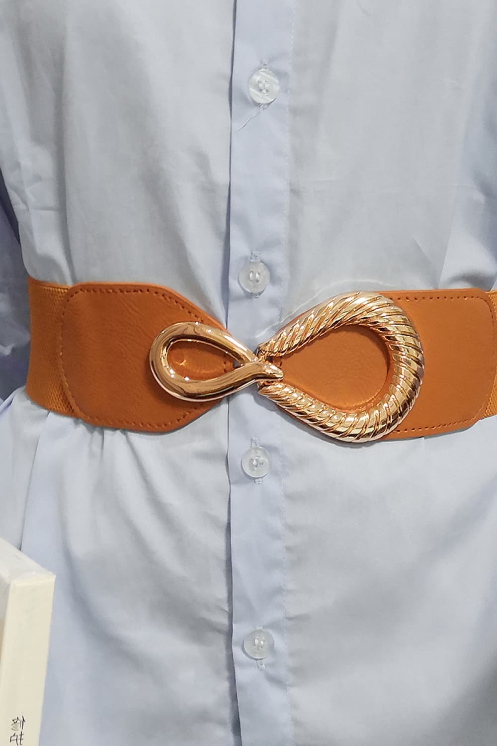 Ribbed Alloy Buckle Elastic Belt - Flip Flop Dynasty