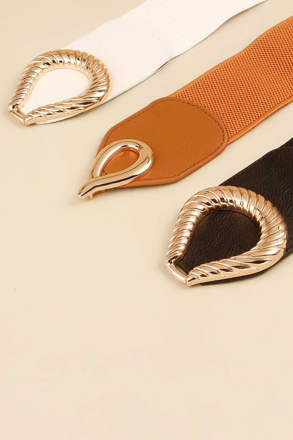 Ribbed Alloy Buckle Elastic Belt - Flip Flop Dynasty