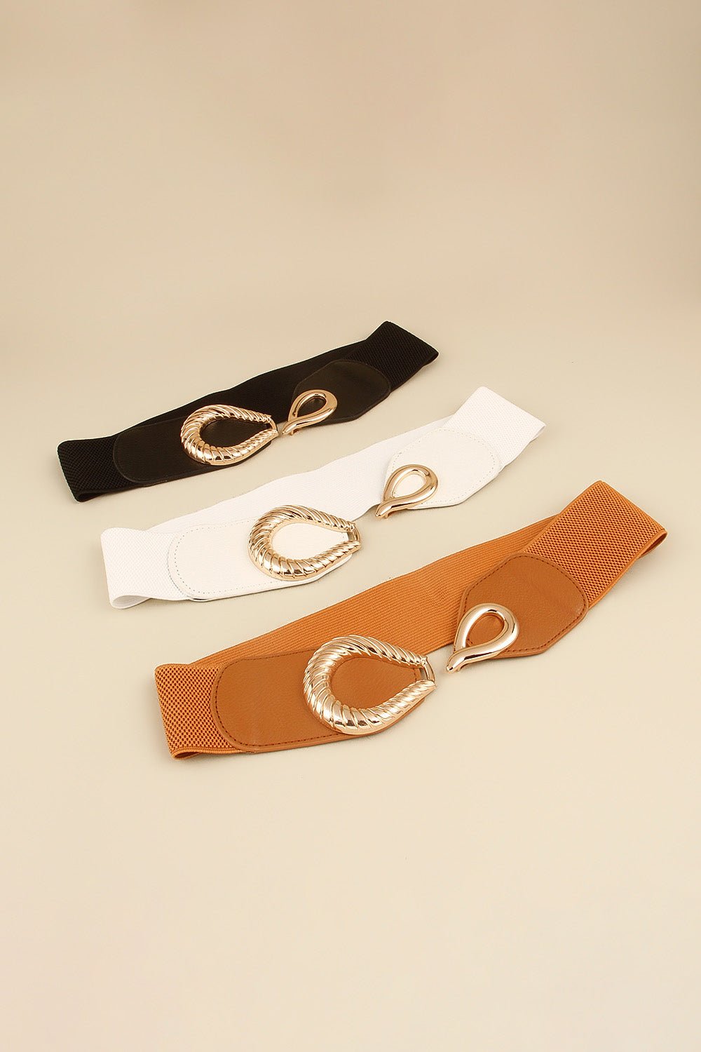 Ribbed Alloy Buckle Elastic Belt - Flip Flop Dynasty