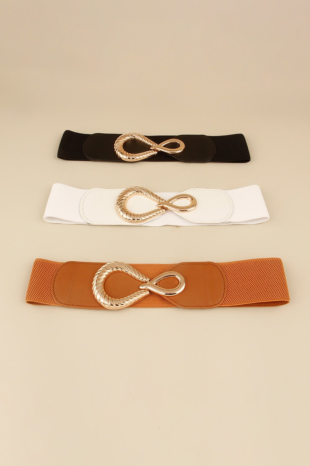 Ribbed Alloy Buckle Elastic Belt - Flip Flop Dynasty