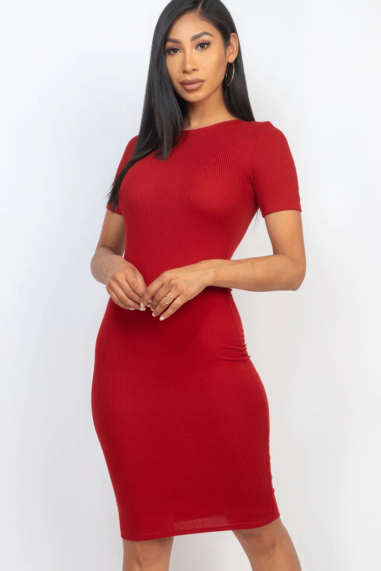 Ribbed Bodycon Midi Dress - Flip Flop Dynasty