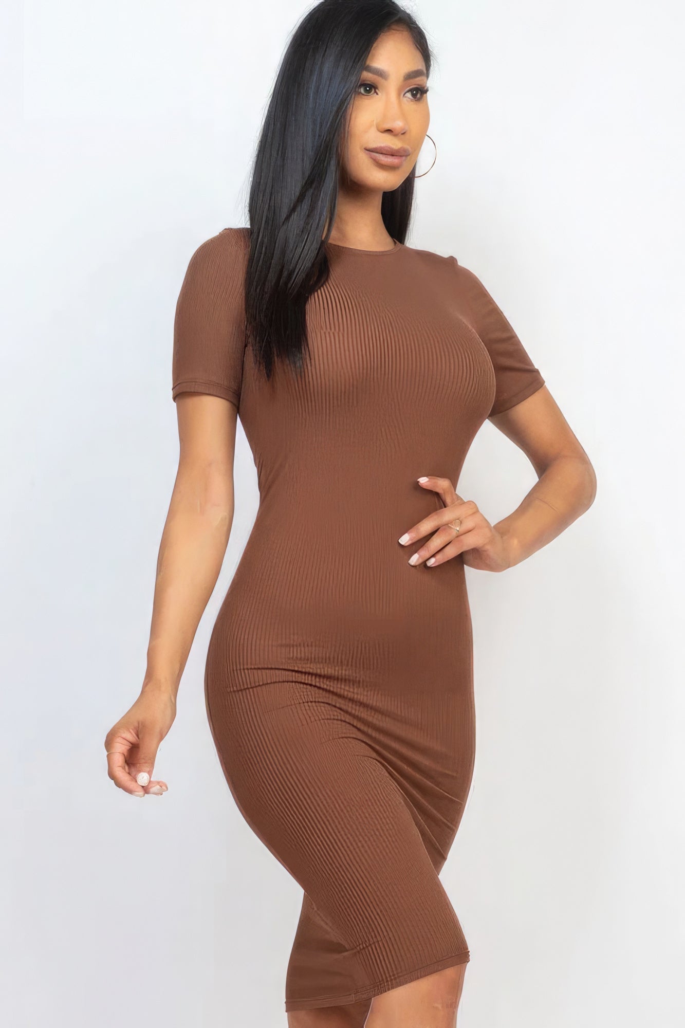 Ribbed Bodycon Midi Dress - Flip Flop Dynasty
