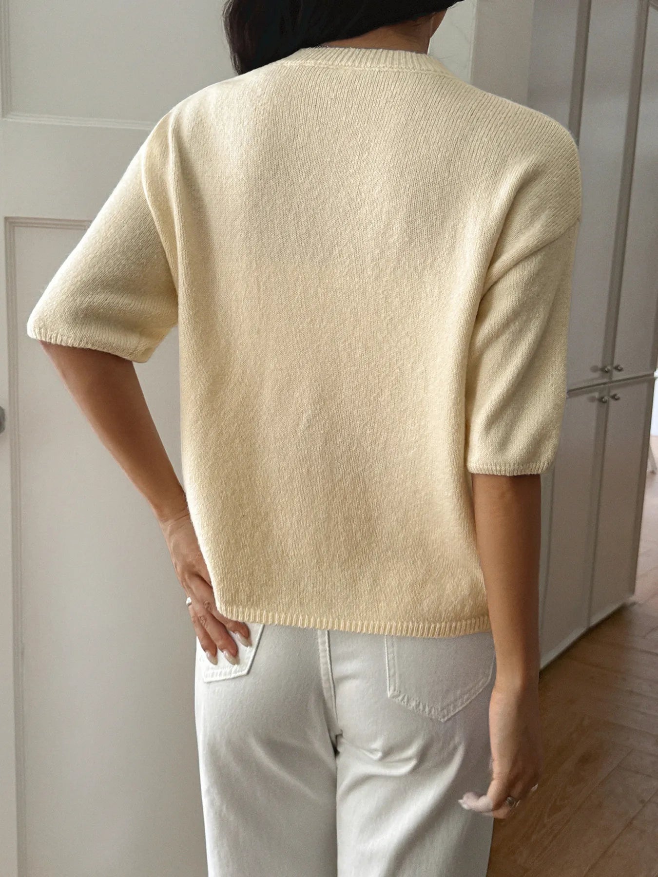 Ribbed Hem Round Neck Sweater - Flip Flop Dynasty
