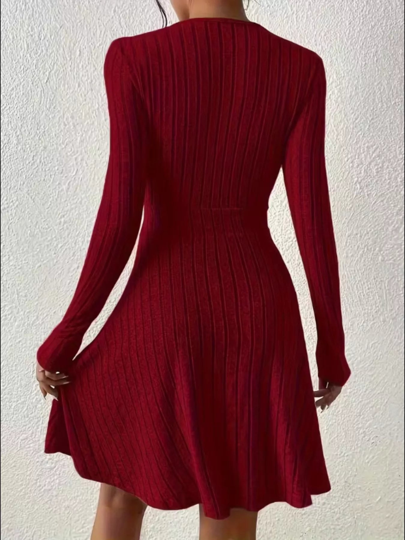 Ribbed Knit Wrap Mini Dress - Flip Flop Dynasty