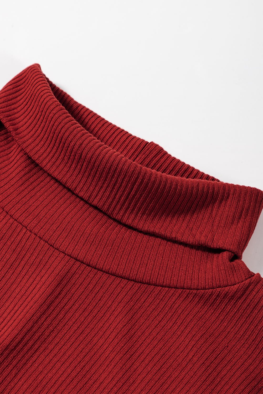 Ribbed Mock Neck Long Sleeve Mini Dress - Flip Flop Dynasty