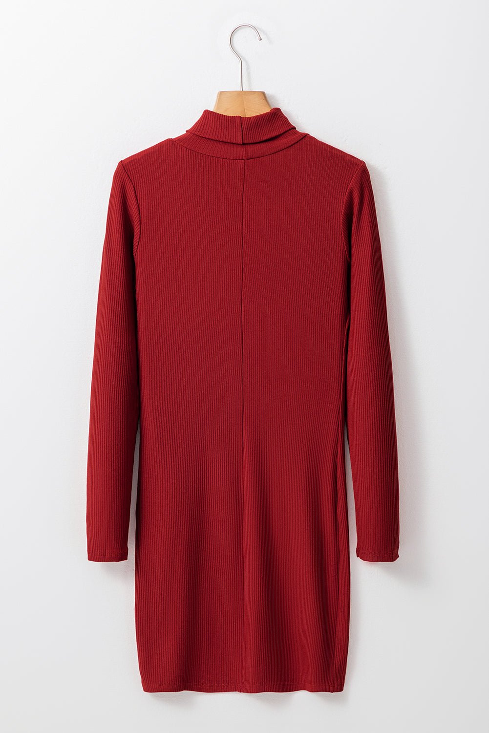 Ribbed Mock Neck Long Sleeve Mini Dress - Flip Flop Dynasty