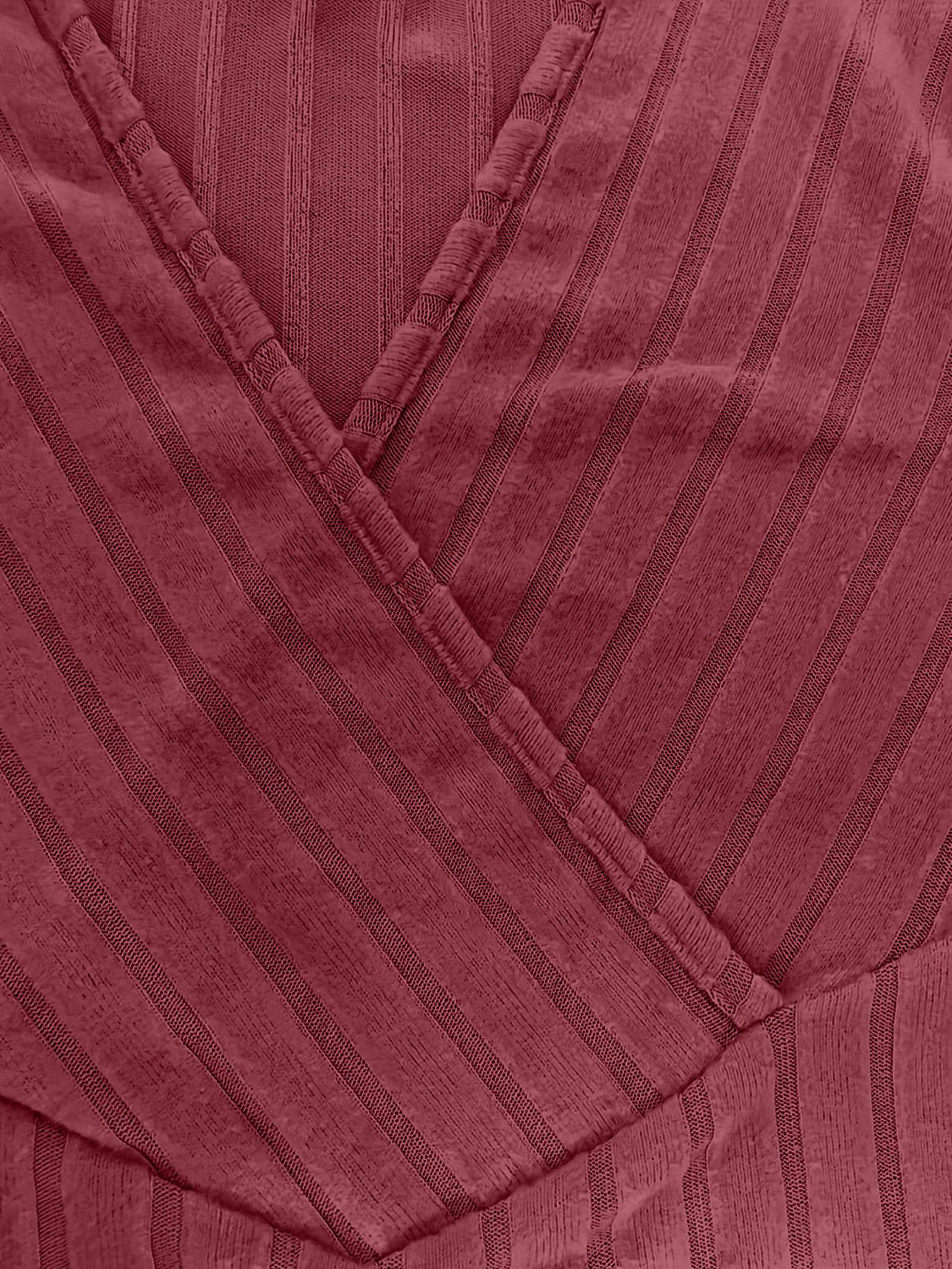 Ribbed Surplice Long Sleeve T-Shirt - Flip Flop Dynasty