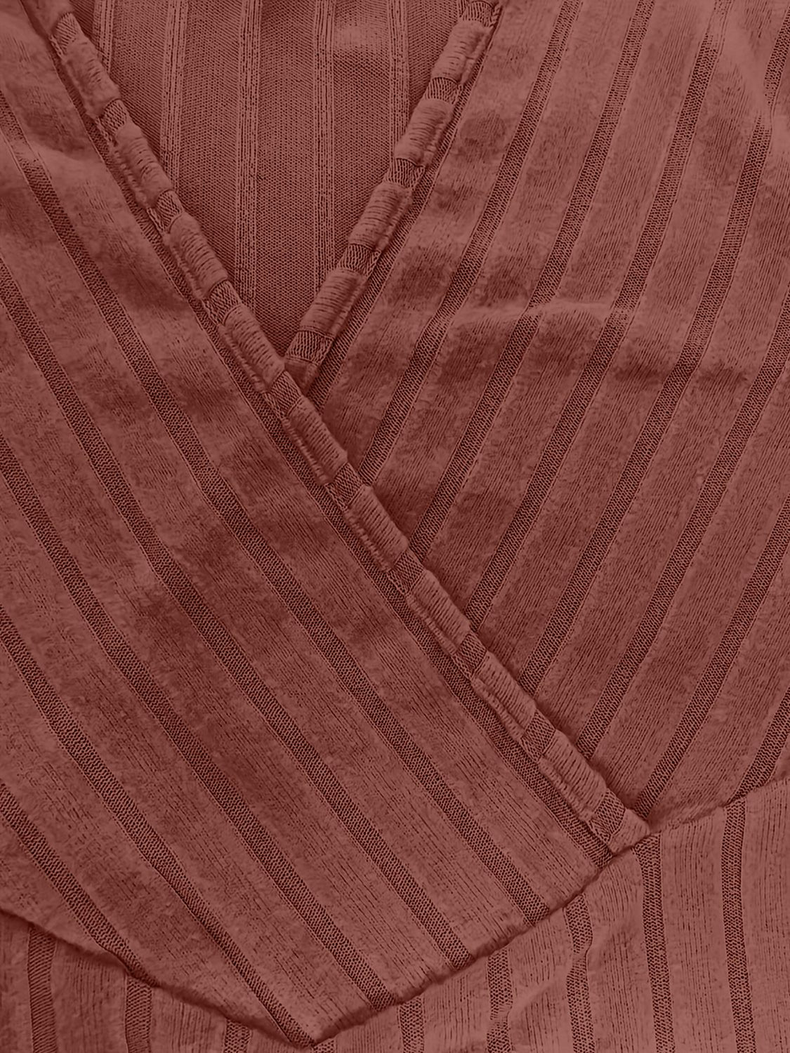 Ribbed Surplice Long Sleeve T-Shirt - Flip Flop Dynasty