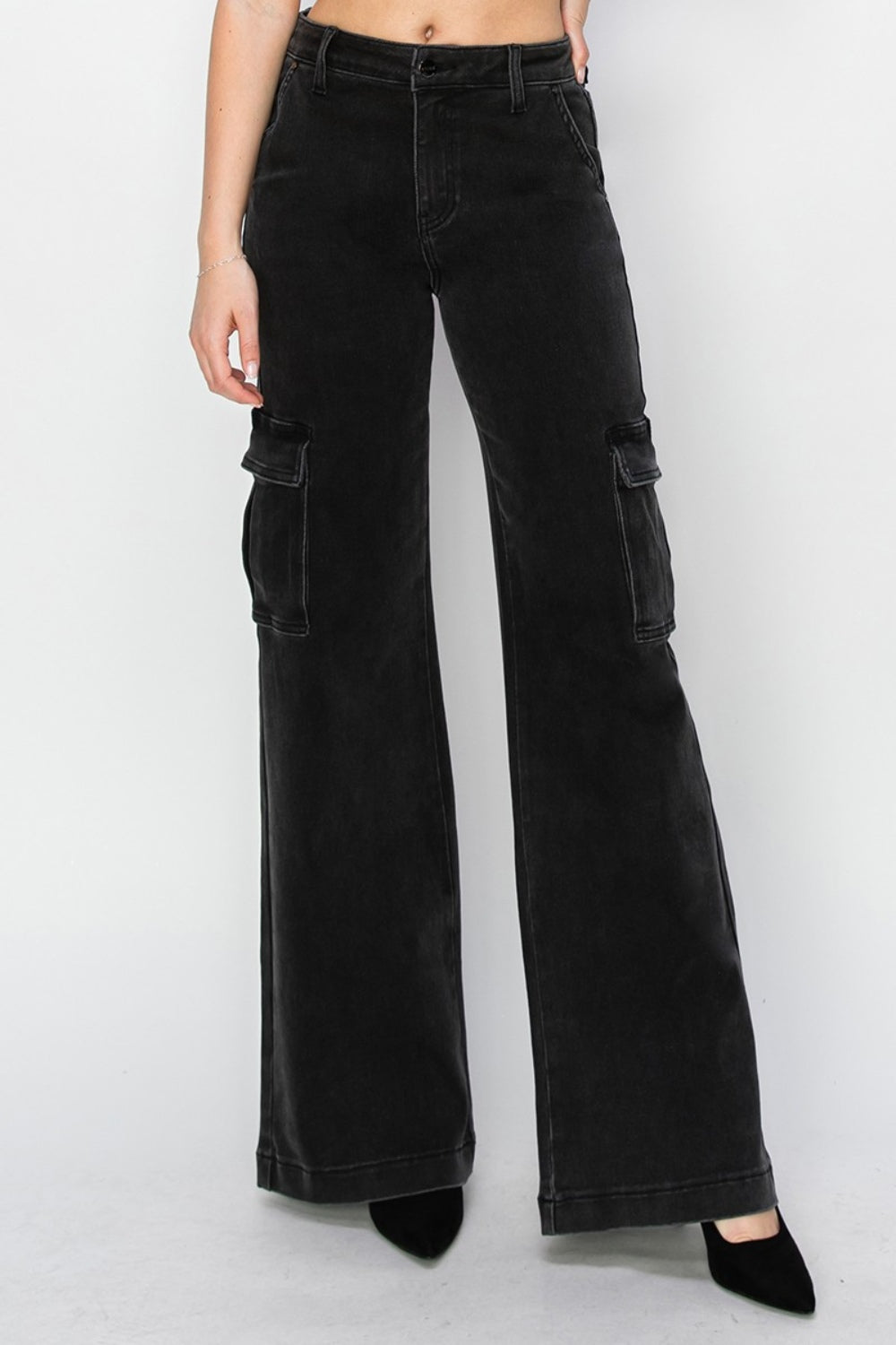 Risen Full Size High Rise Wide Leg Cargo Jeans - Flip Flop Dynasty
