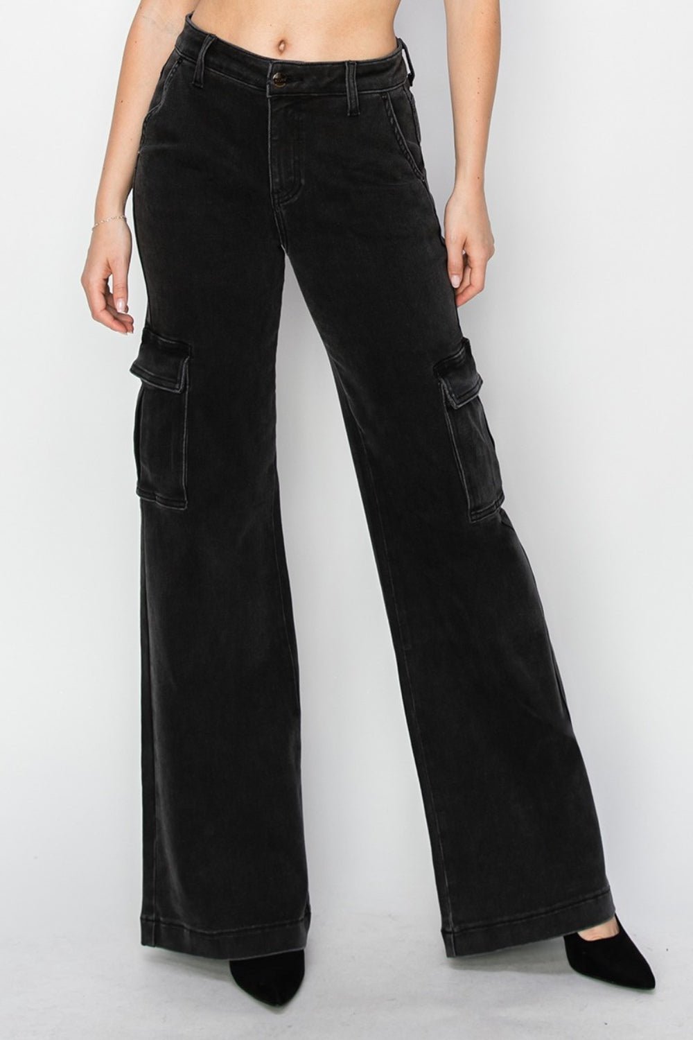 Risen Full Size High Rise Wide Leg Cargo Jeans - Flip Flop Dynasty