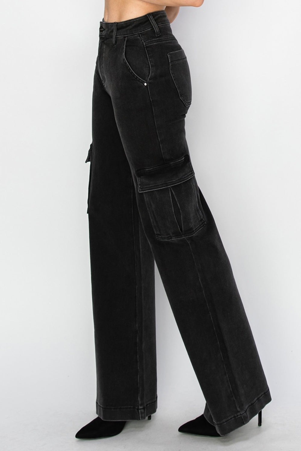 Risen Full Size High Rise Wide Leg Cargo Jeans - Flip Flop Dynasty