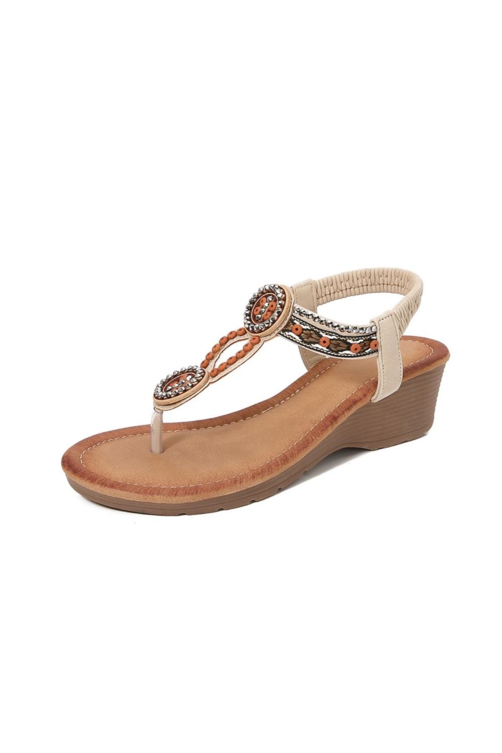 Rivet Decor Toe Post Wedge Sandals - Flip Flop Dynasty