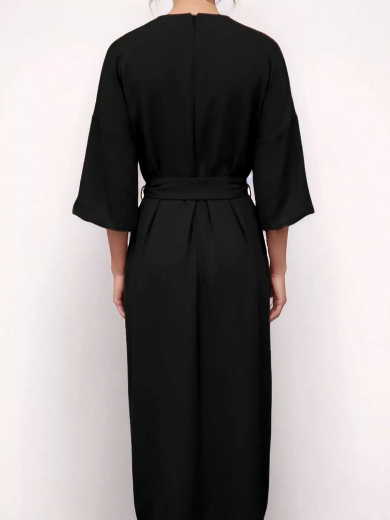 Round Neck 3/4 Sleeve Dress - Flip Flop Dynasty