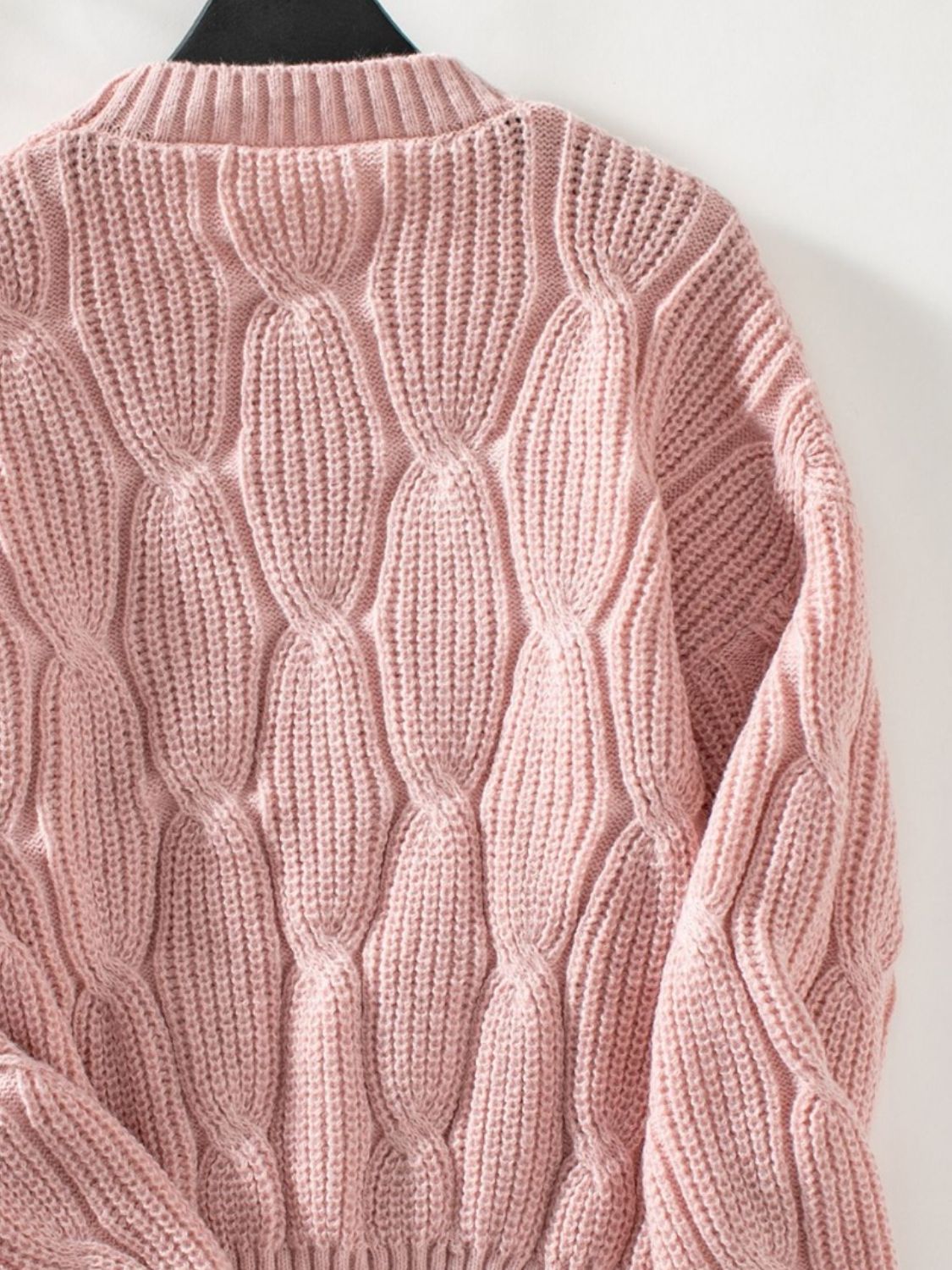 Round Neck Dropped Shoulder Sweater - Flip Flop Dynasty