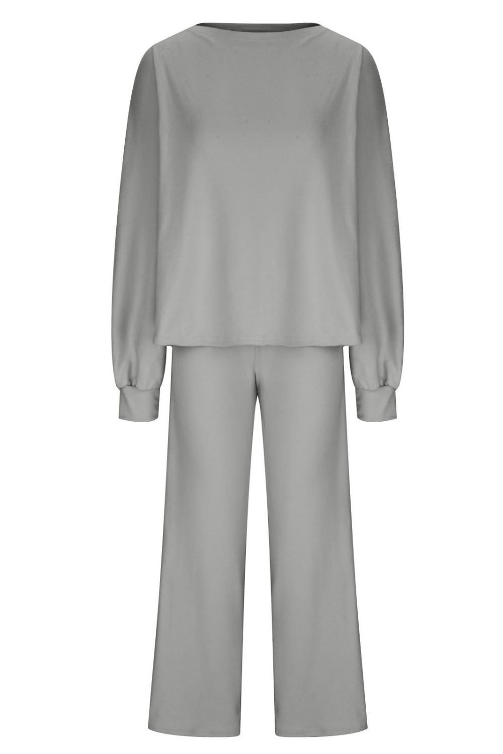 Round Neck Long Sleeve Top and Pants Set - Flip Flop Dynasty