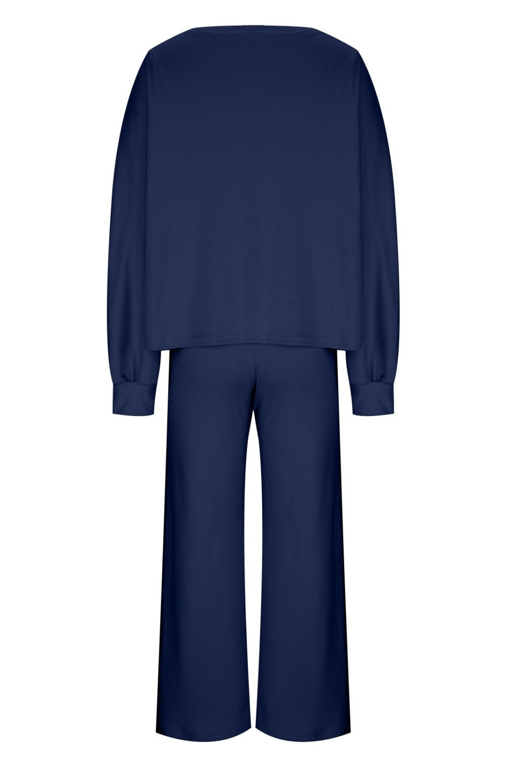 Round Neck Long Sleeve Top and Pants Set - Flip Flop Dynasty