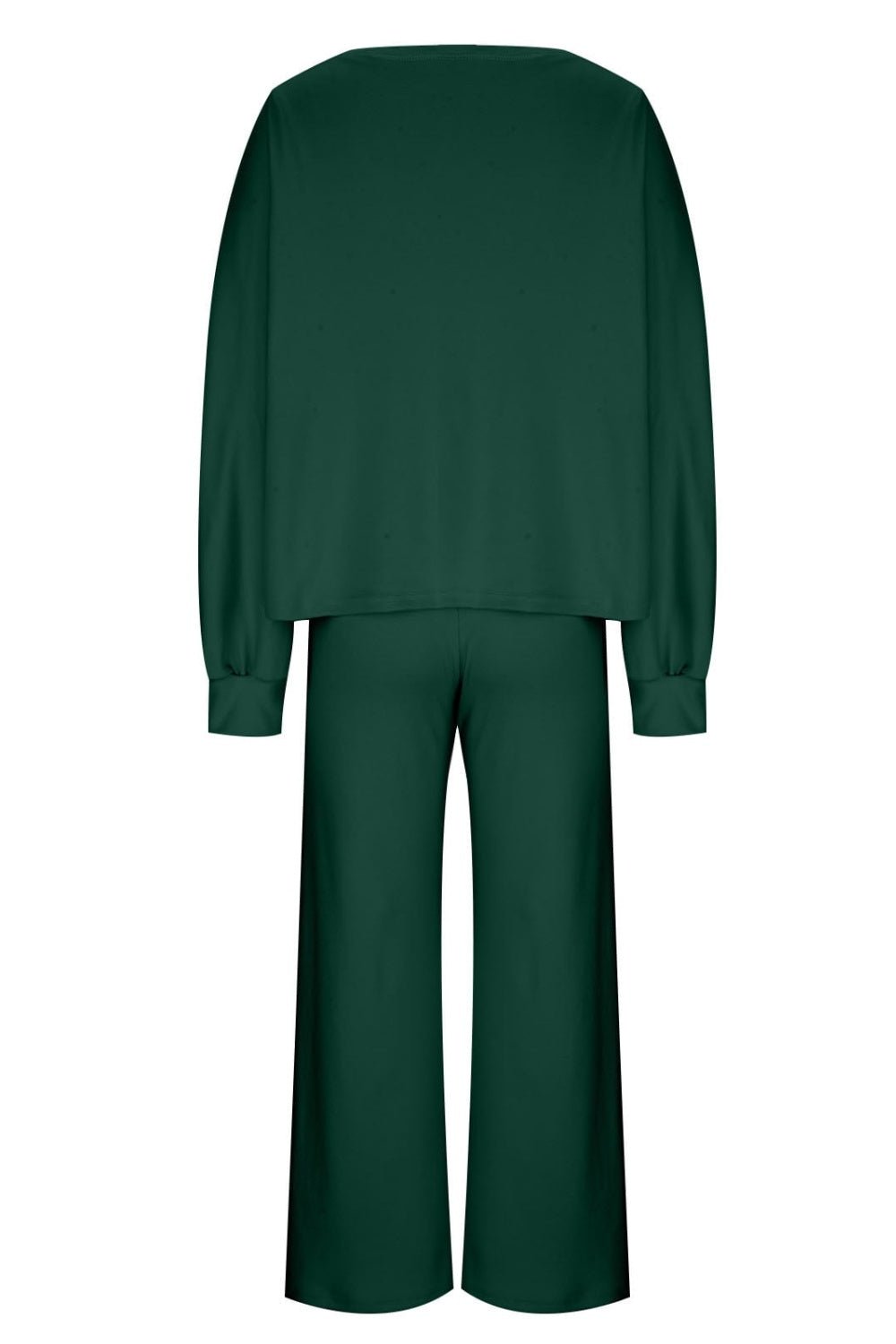 Round Neck Long Sleeve Top and Pants Set - Flip Flop Dynasty