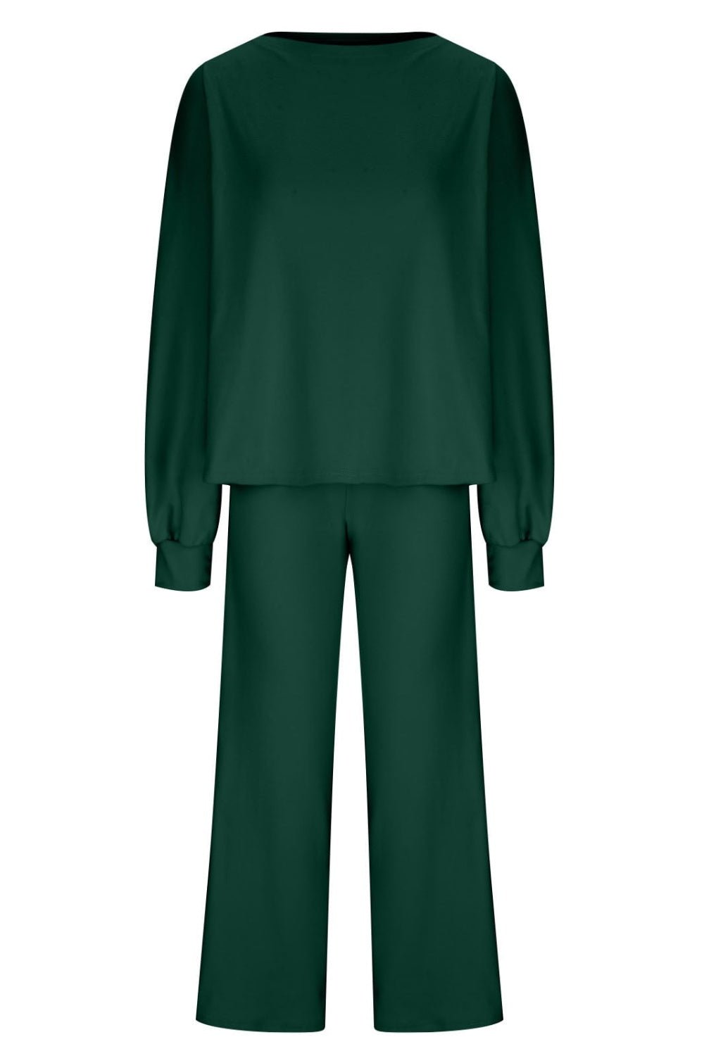 Round Neck Long Sleeve Top and Pants Set - Flip Flop Dynasty