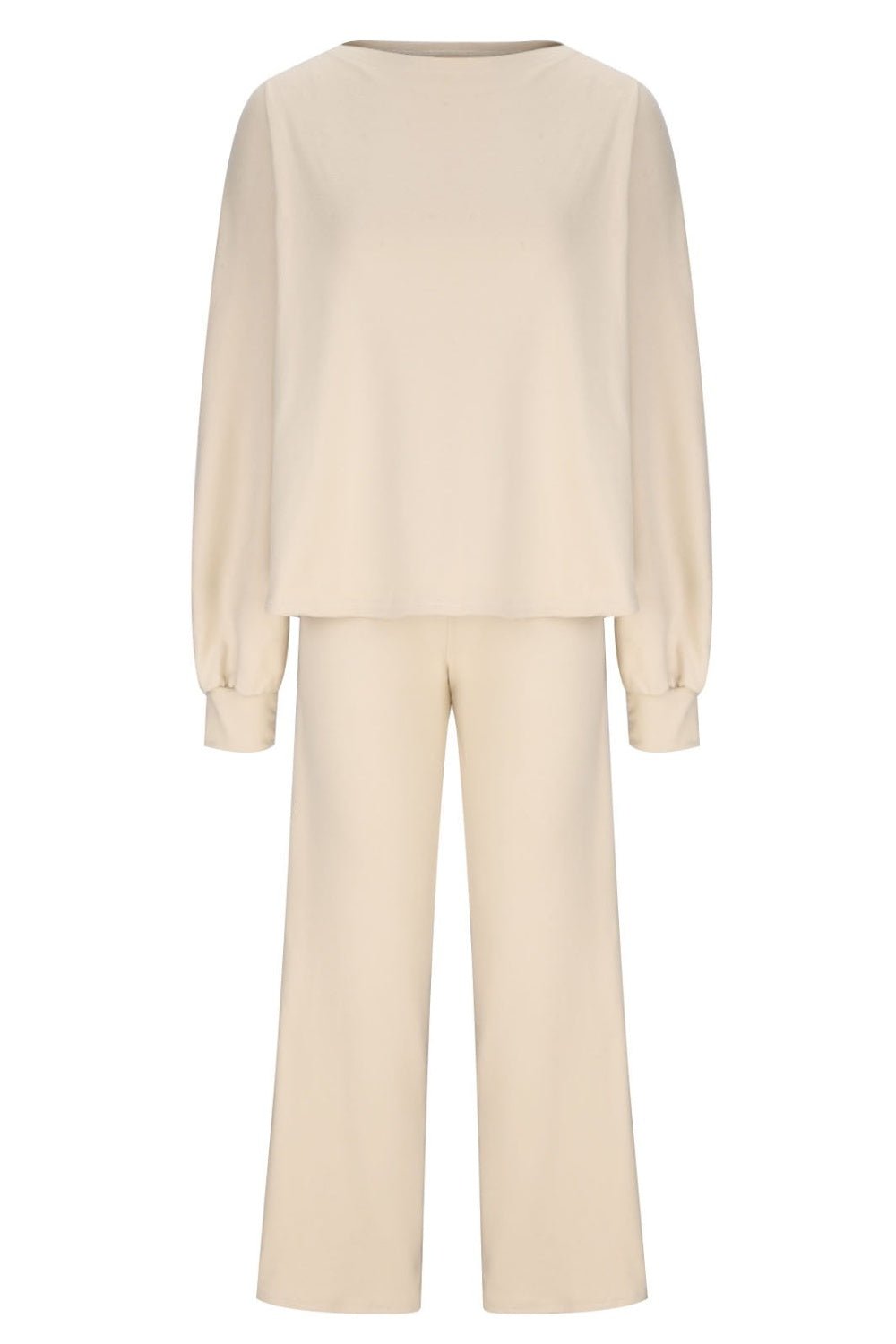 Round Neck Long Sleeve Top and Pants Set - Flip Flop Dynasty