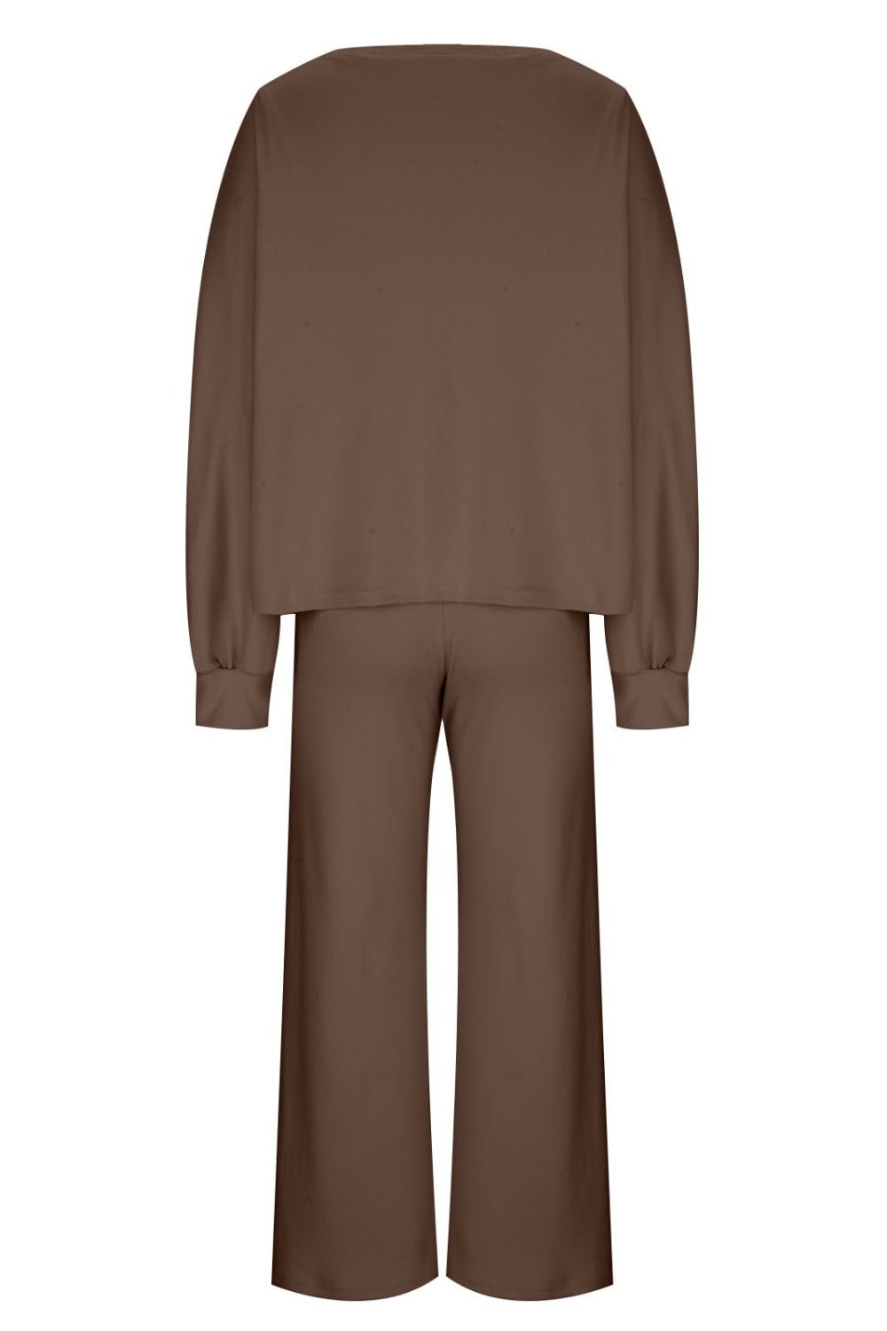 Round Neck Long Sleeve Top and Pants Set - Flip Flop Dynasty