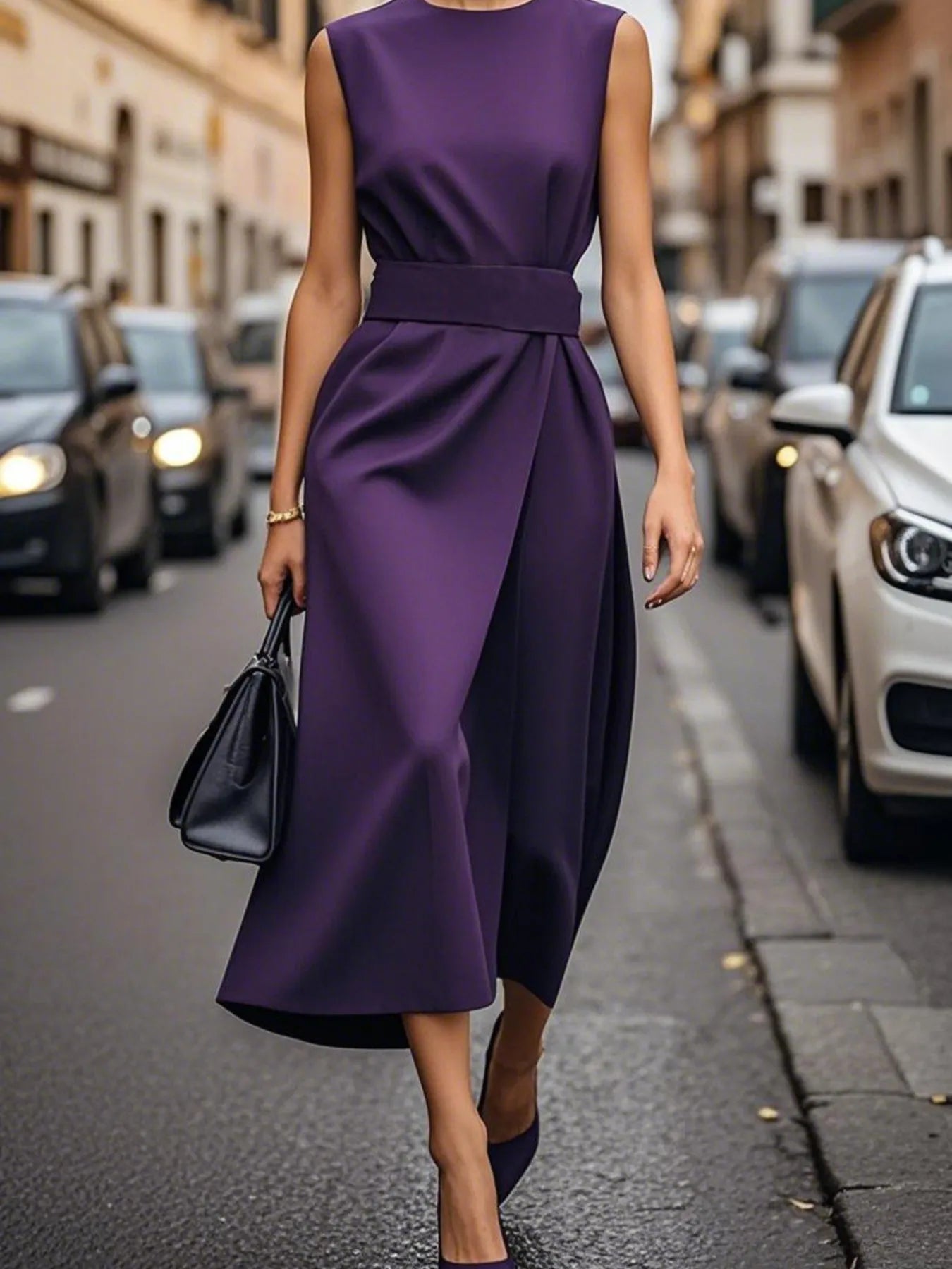 Round Neck Sleeveless Midi Sheath Dress - Flip Flop Dynasty