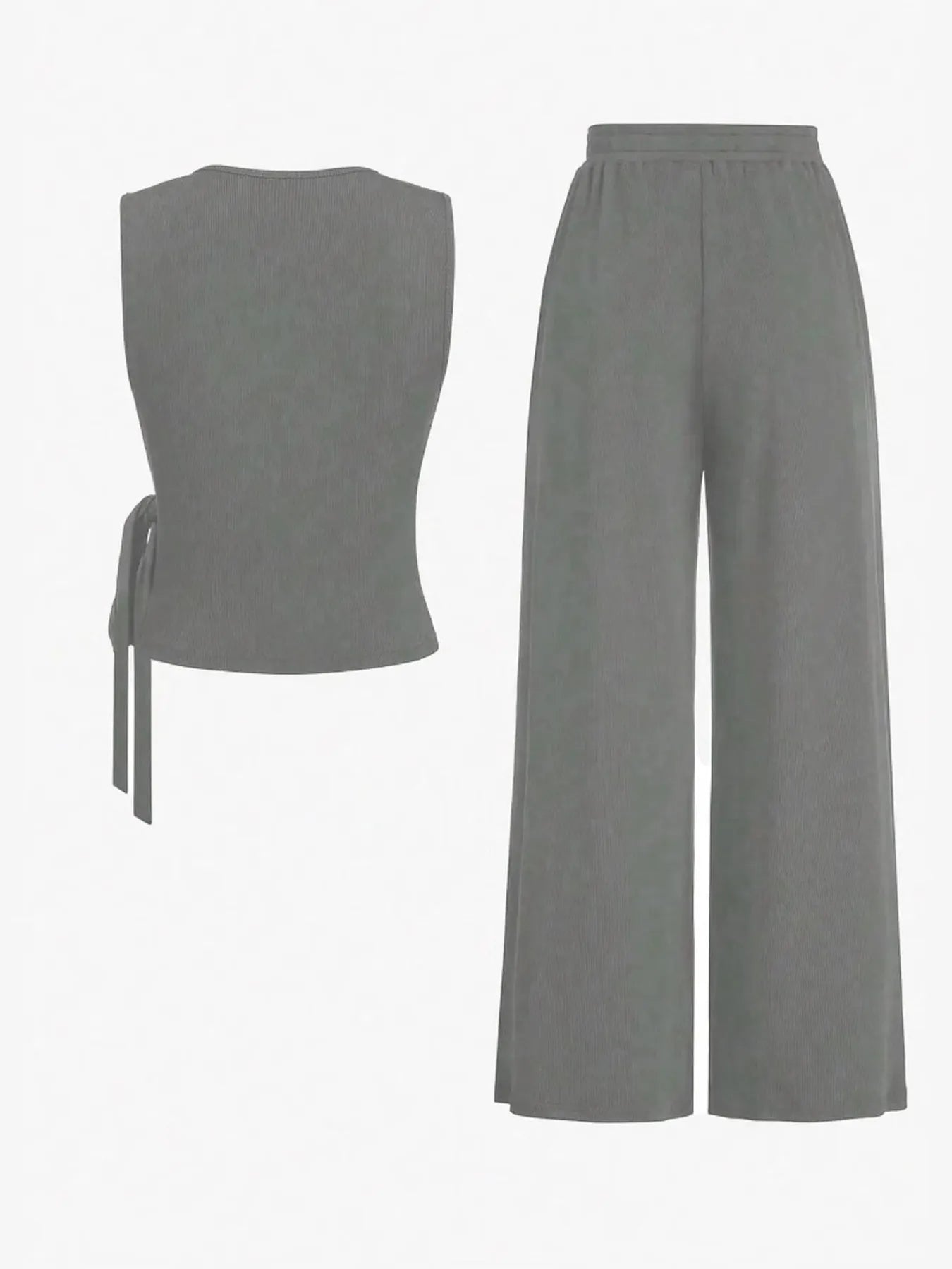 Round Neck Sleeveless Top and Pants Set - Flip Flop Dynasty