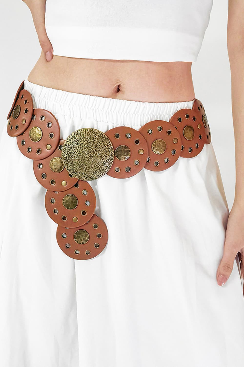 Round Shape PU Leather Belt - Flip Flop Dynasty