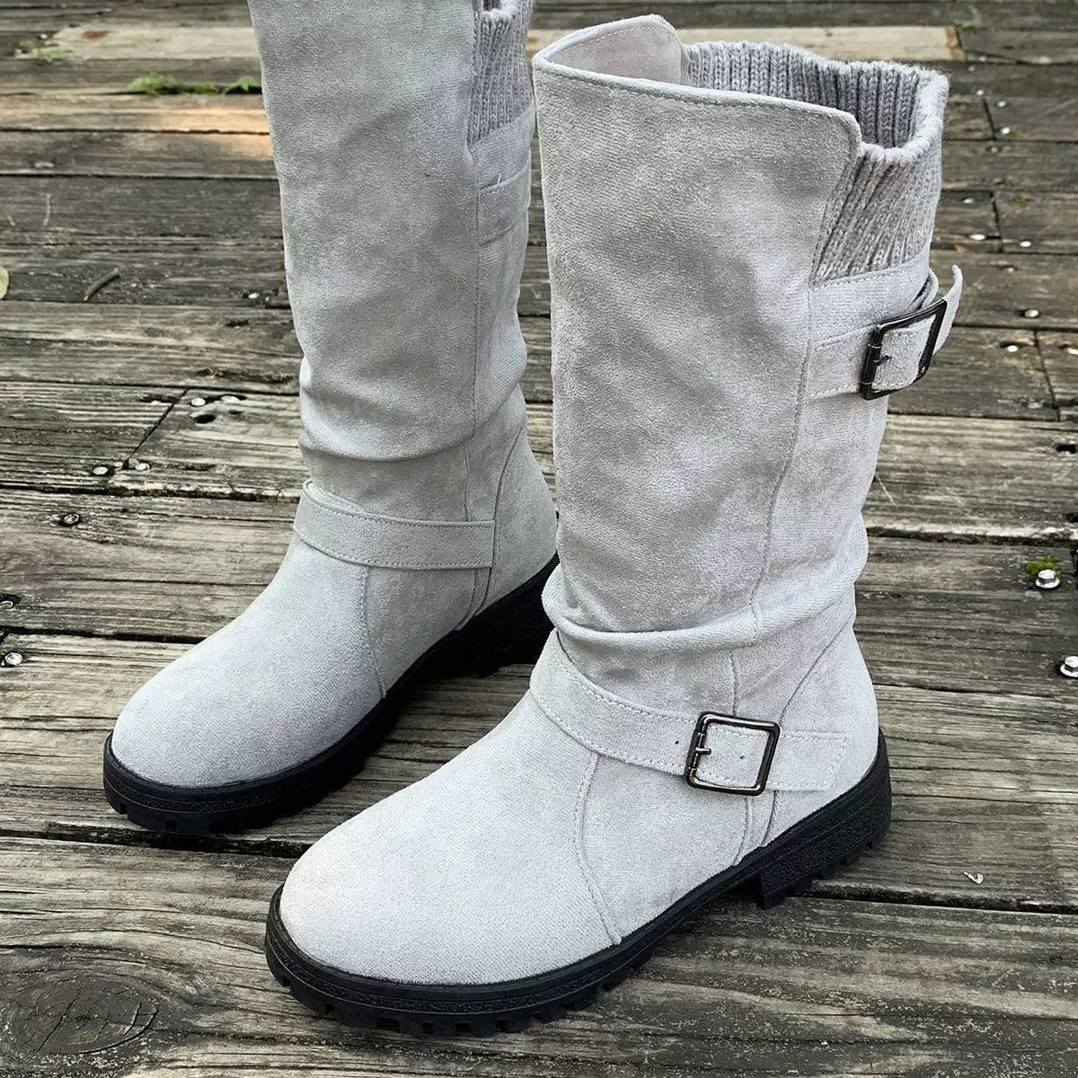 Round Toe Block Heel Boots - Flip Flop Dynasty