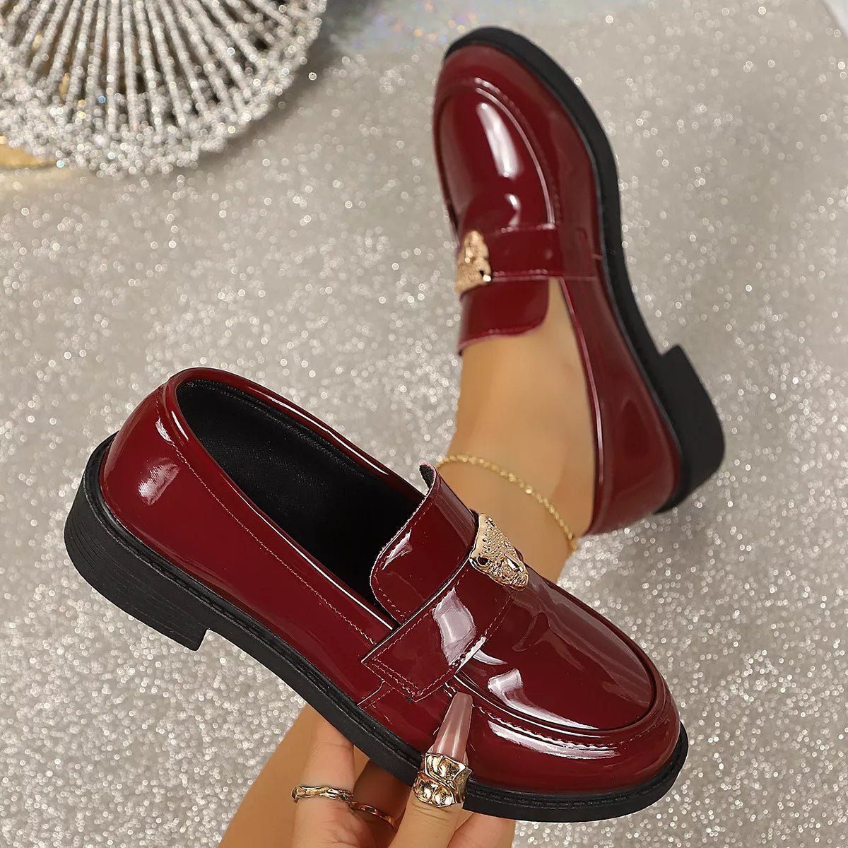 Round Toe Block Heel Loafers - Flip Flop Dynasty