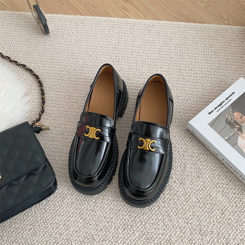 Round Toe Block Heel Loafers - Flip Flop Dynasty