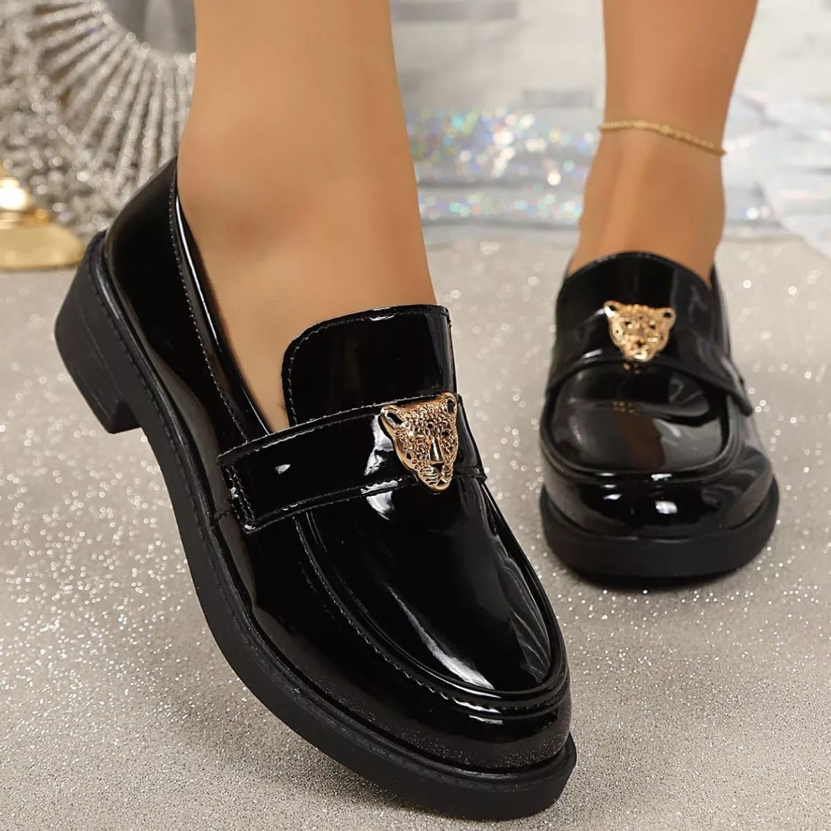 Round Toe Block Heel Loafers - Flip Flop Dynasty