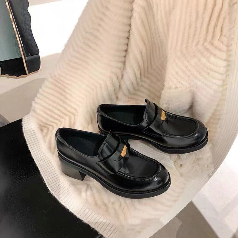 Round Toe Block Heel Loafers - Flip Flop Dynasty