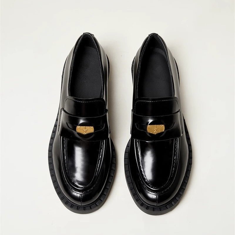 Round Toe Block Heel Loafers - Flip Flop Dynasty