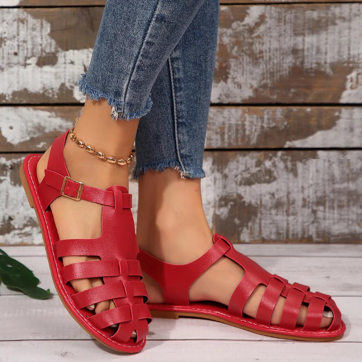 Round Toe Flats Sandals - Flip Flop Dynasty