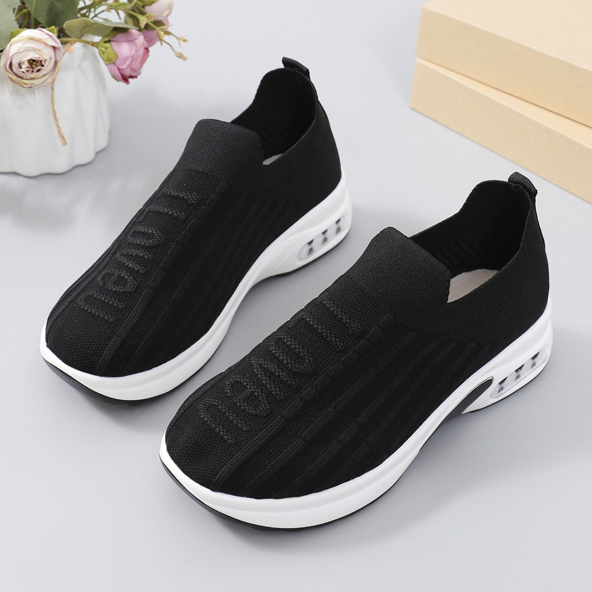 Round Toe Knit Detail Slip On - Flip Flop Dynasty