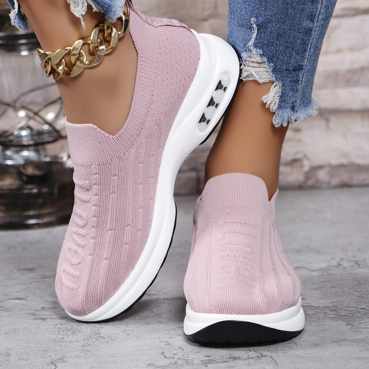 Round Toe Knit Detail Slip On - Flip Flop Dynasty