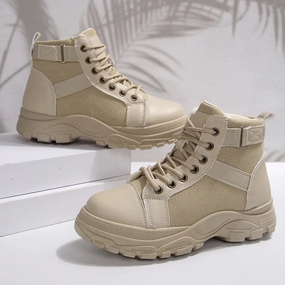 Round - Toe Lace - Up Boots - Flip Flop Dynasty