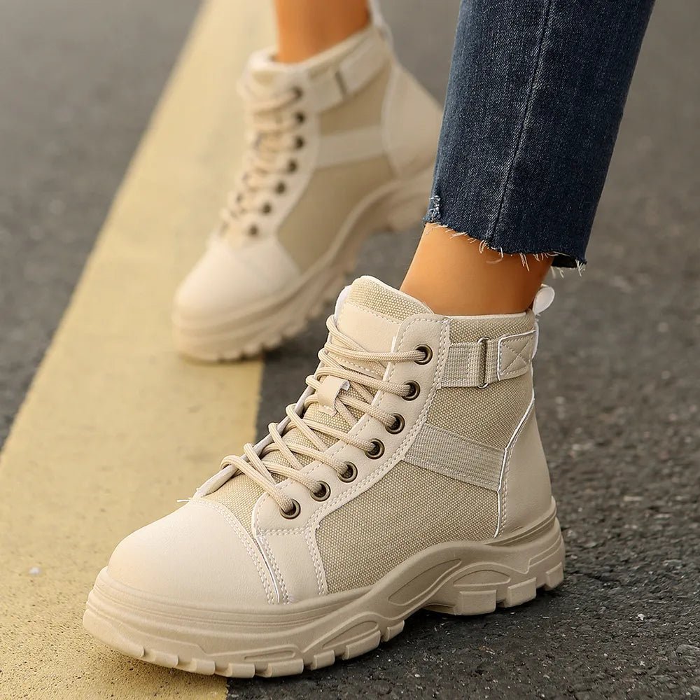 Round - Toe Lace - Up Boots - Flip Flop Dynasty