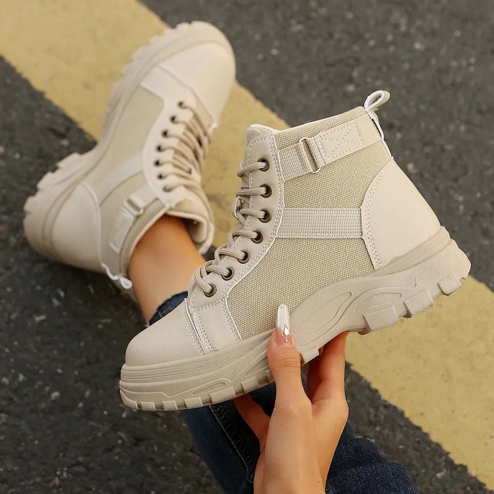 Round - Toe Lace - Up Boots - Flip Flop Dynasty