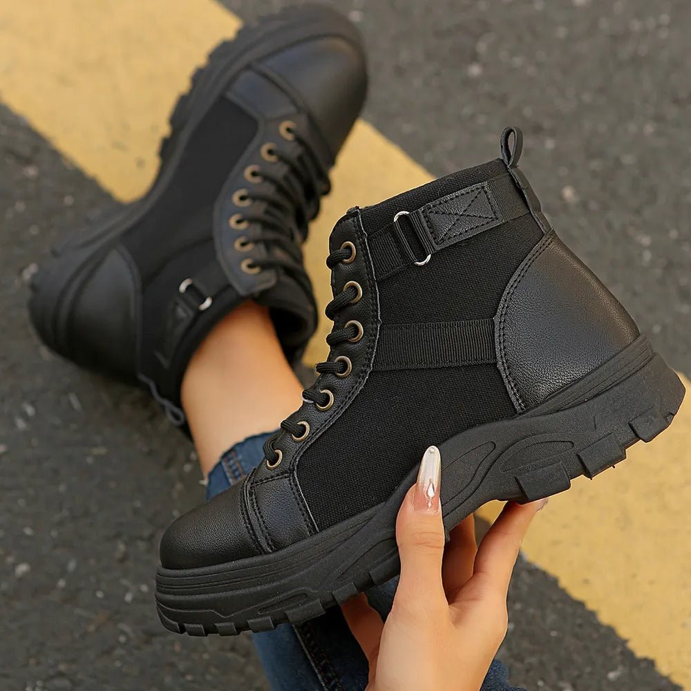Round - Toe Lace - Up Boots - Flip Flop Dynasty
