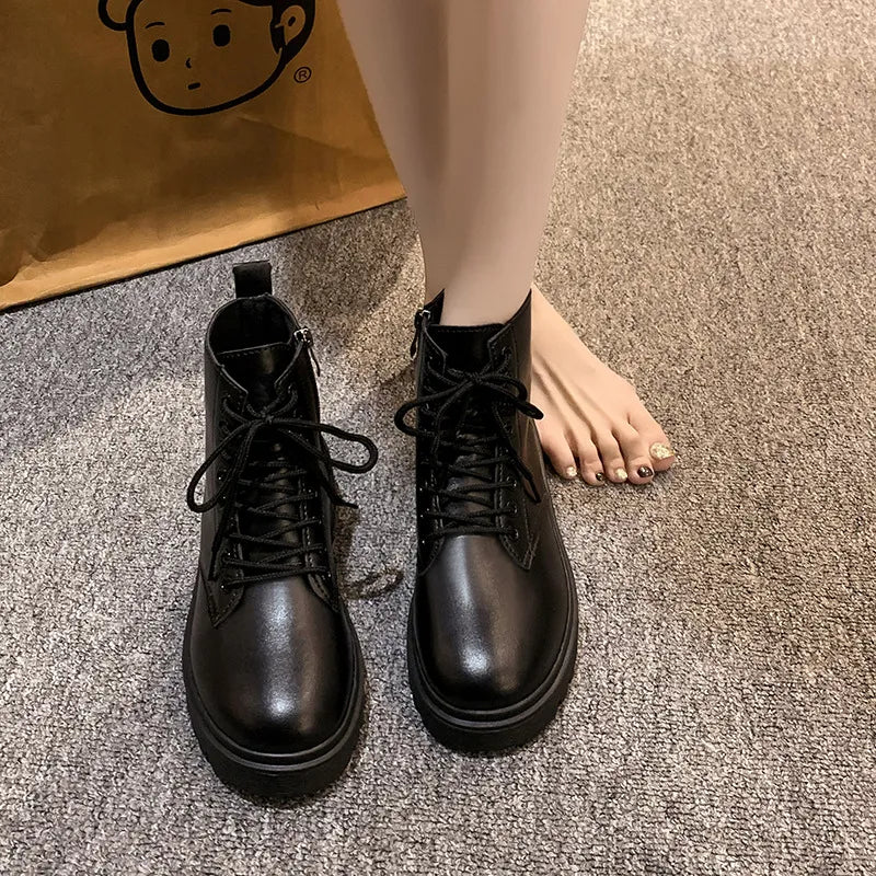 Round - Toe Lace - Up Martin boots - Flip Flop Dynasty
