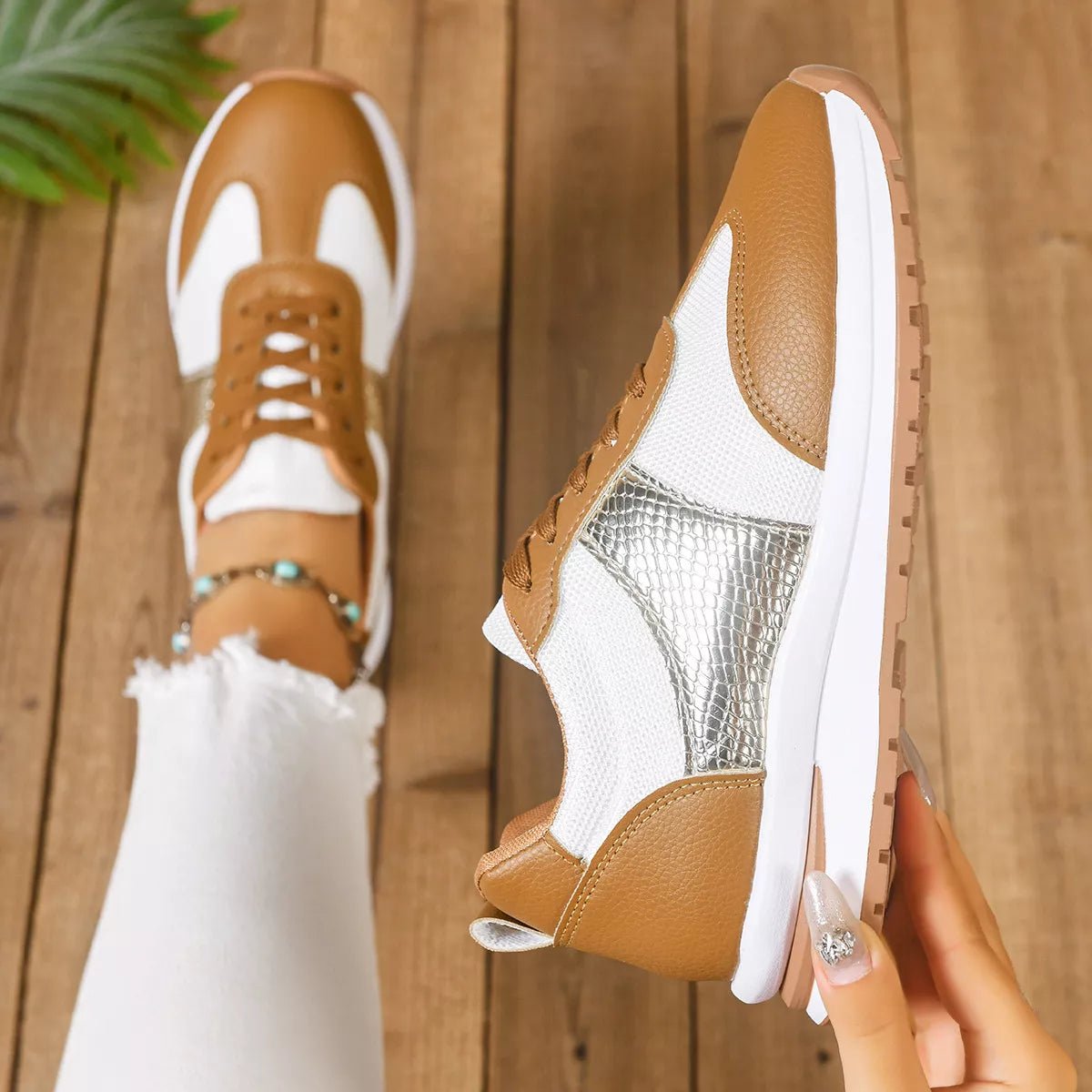 Round Toe Lace Up Sneakers - Flip Flop Dynasty