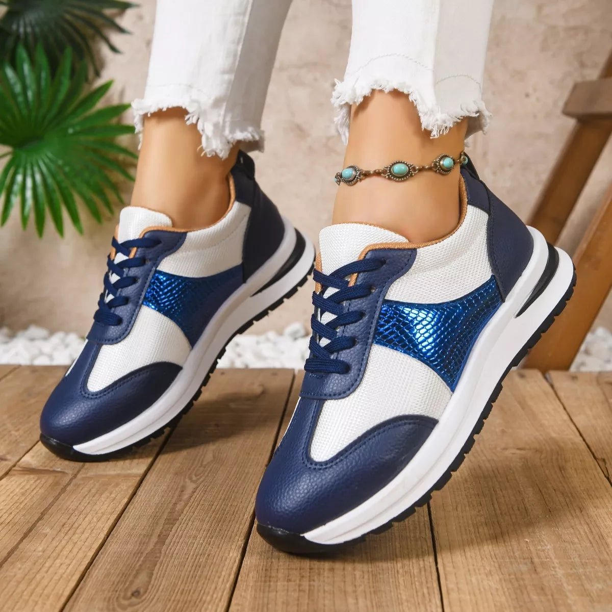 Round Toe Lace Up Sneakers - Flip Flop Dynasty