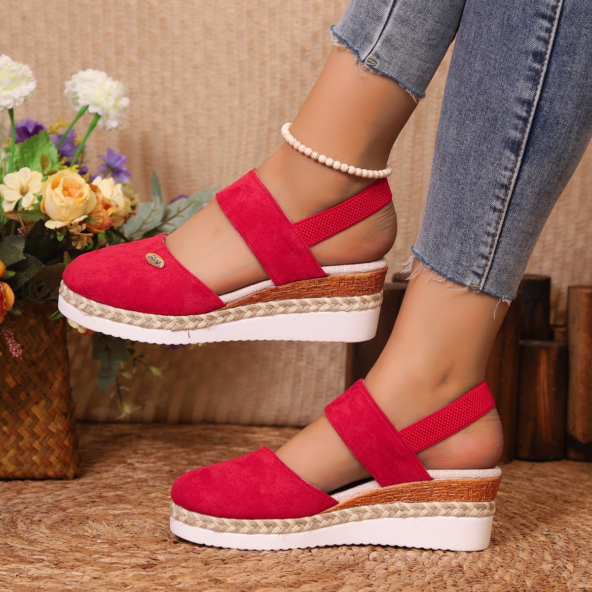 Round Toe Wedge Sandals - Flip Flop Dynasty